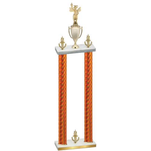 Double Orange Carbon Fiber Victory Academics Trophy
