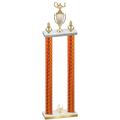 Double Orange Carbon Fiber Third Place Academics Trophy