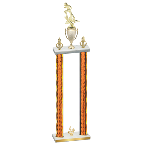 Double Orange Glacier Fourth Place Football Trophy
