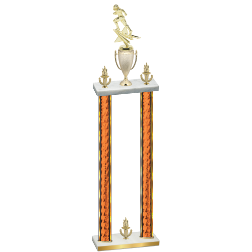 Double Orange Glacier Victory Football Trophy