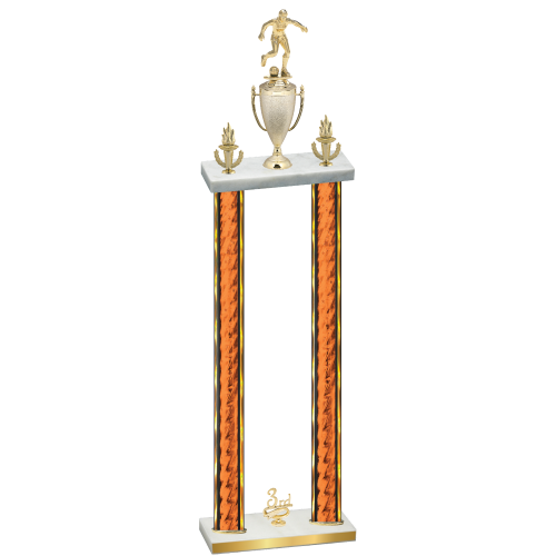 Double Orange Glacier Third Place Soccer Trophy