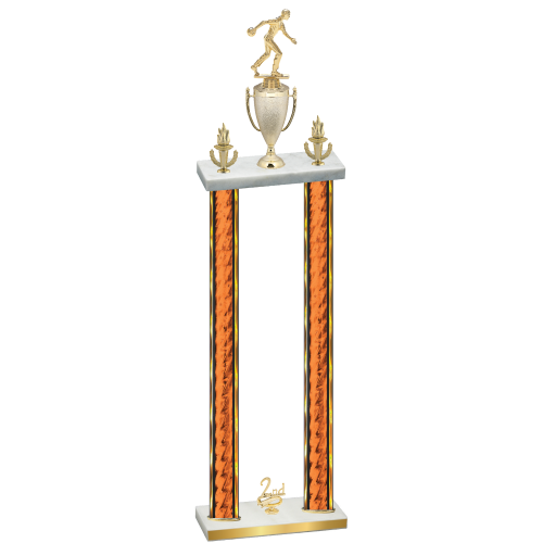 Double Orange Glacier Second Place Bowling Trophy