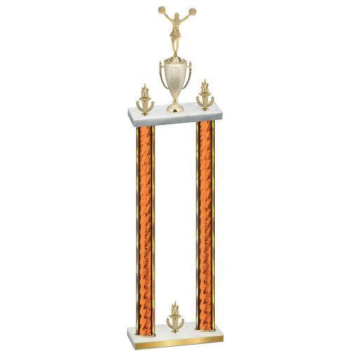 Double Orange Glacier Victory Cheerleading Trophy