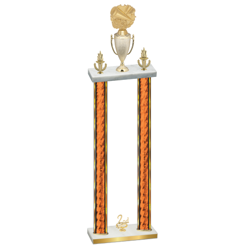 Double Orange Glacier Second Place Cheerleading Trophy
