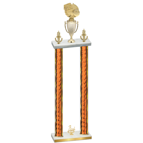 Double Orange Glacier Third Place Basketball Trophy