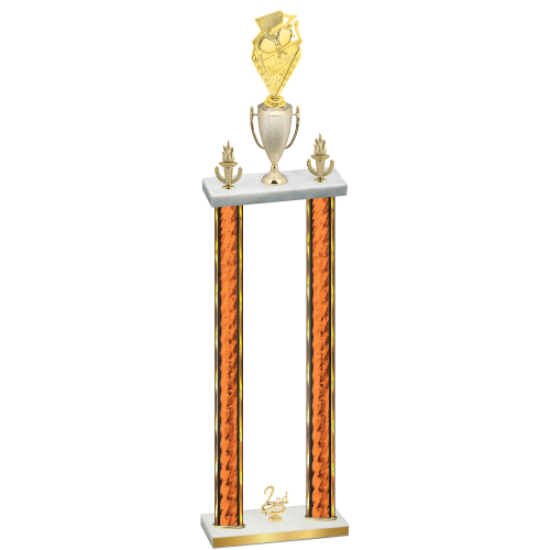 Double Orange Glacier Second Place Pickleball Trophy