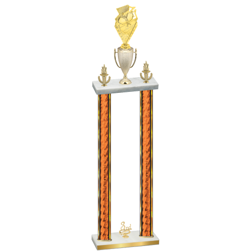 Double Orange Glacier Third Place Pickleball Trophy