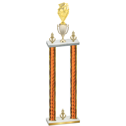 Double Orange Glacier Victory Pickleball Trophy