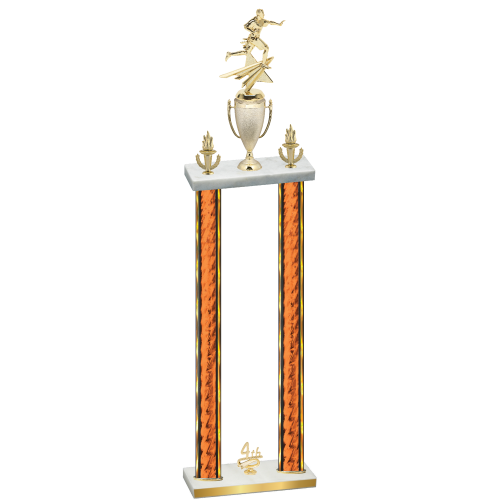 Double Orange Glacier Fourth Place Flag Football Trophy