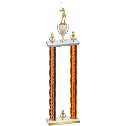 Double Orange Glacier Victory Golf Trophy
