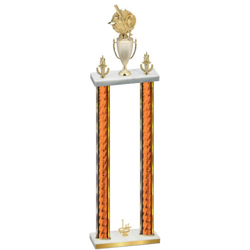 Double Orange Glacier First Place Baseball Trophy