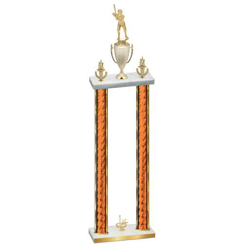 Double Orange Glacier First Place Baseball Trophy