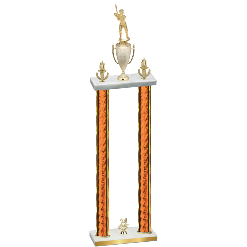 Double Orange Glacier Year Baseball Trophy