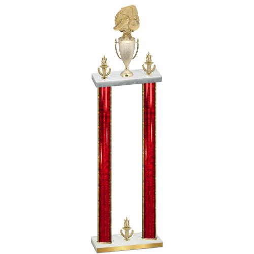 Double Red Glacier Victory Soccer Trophy