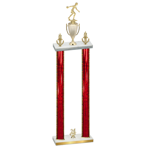 Double Red Glacier Year Bowling Trophy
