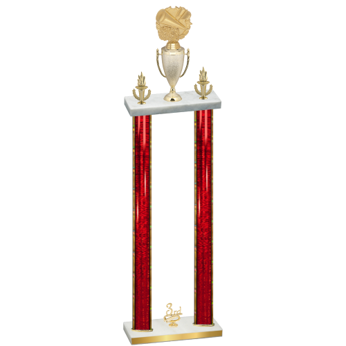 Double Red Glacier Third Place Cheerleading Trophy