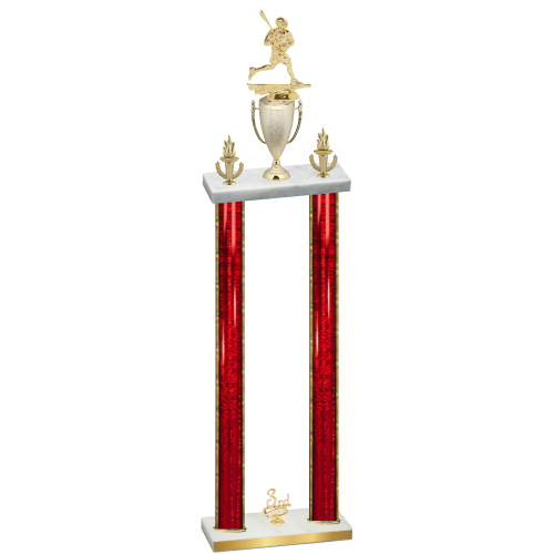 Double Red Glacier Third Place Lacrosse Trophy