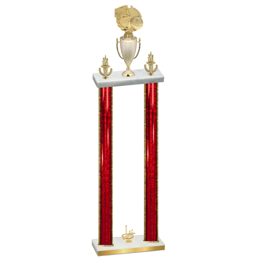 Double Red Glacier First Place Basketball Trophy