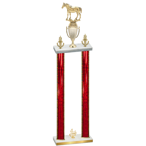 Double Red Glacier Fourth Place Horses Trophy