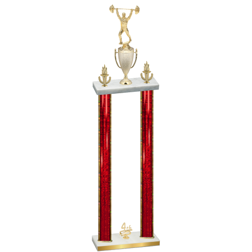 Double Red Glacier Fourth Place Weights Trophy