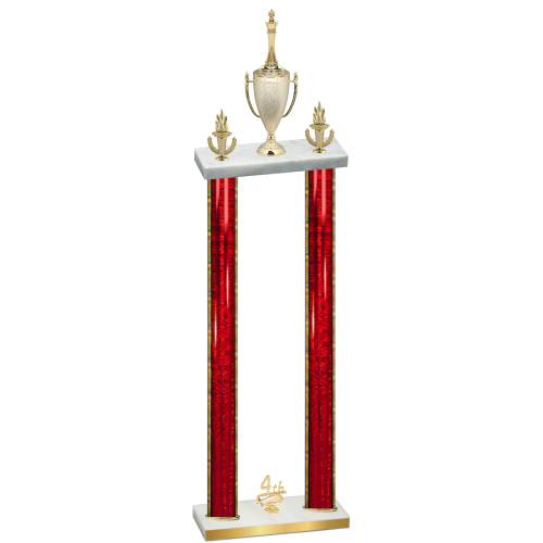 Double Red Glacier Fourth Place Chess Trophy
