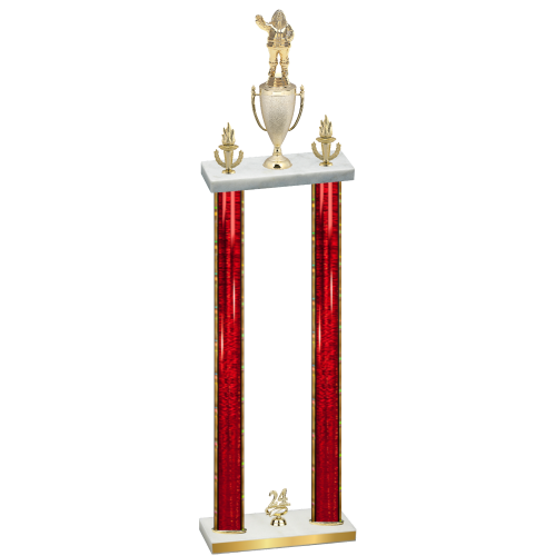 Double Red Glacier Year Holiday Trophy