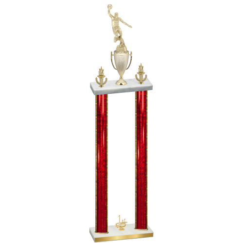 Double Red Glacier First Place Basketball Trophy