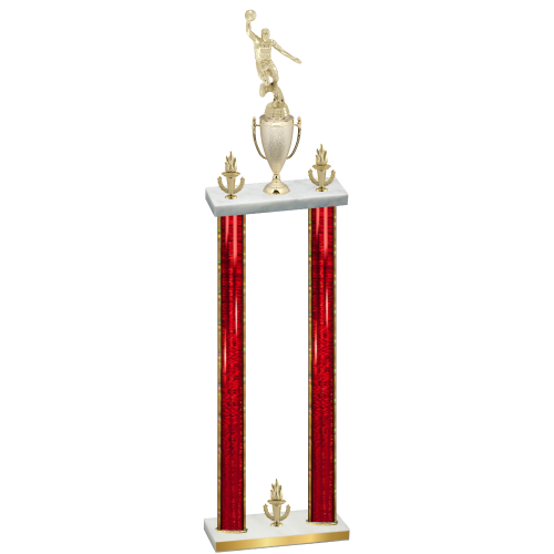 Double Red Glacier Victory Basketball Trophy