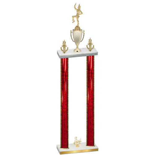 Double Red Glacier Third Place Majorette Trophy
