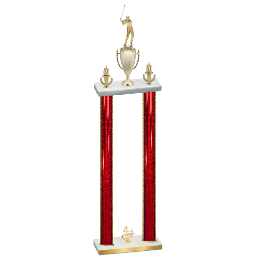 Double Red Glacier Fourth Place Golf Trophy