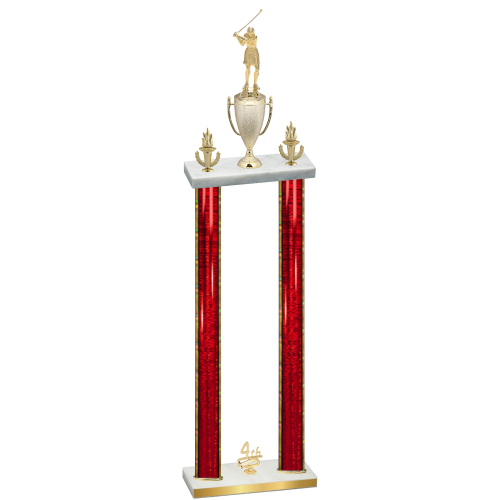 Double Red Glacier Fourth Place Golf Trophy