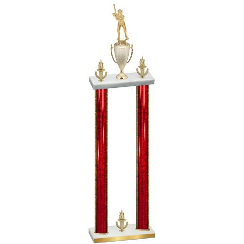 Double Red Glacier Victory Baseball Trophy