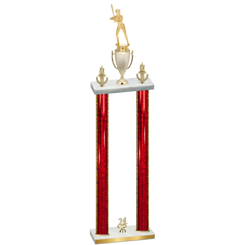 Double Red Glacier Year Softball Trophy