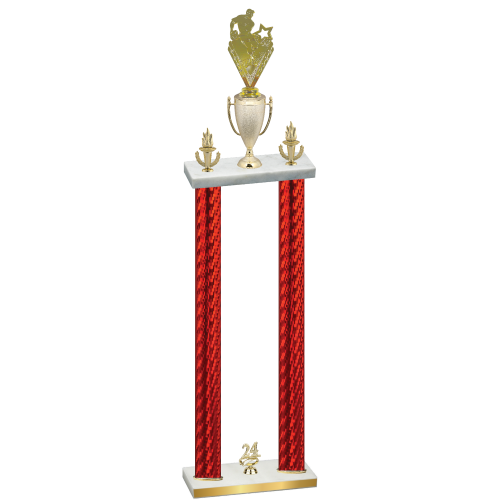 Double Red Carbon Fiber Year Rugby Trophy