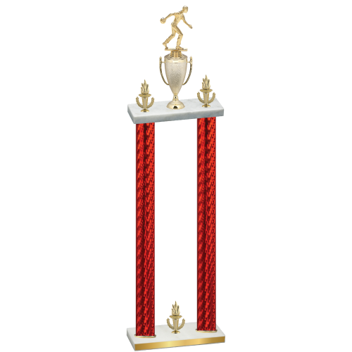 Double Red Carbon Fiber Victory Bowling Trophy