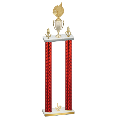 Double Red Carbon Fiber First Place Volleyball Trophy