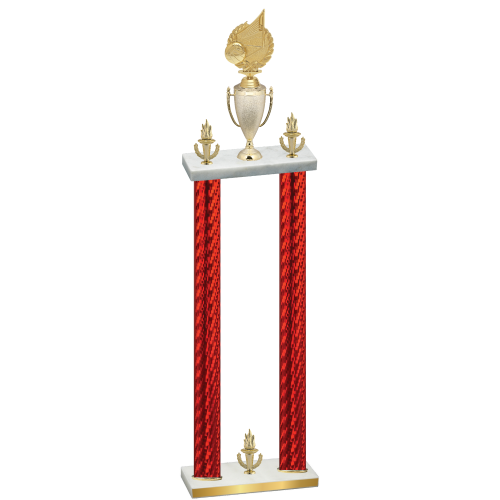 Double Red Carbon Fiber Victory Volleyball Trophy