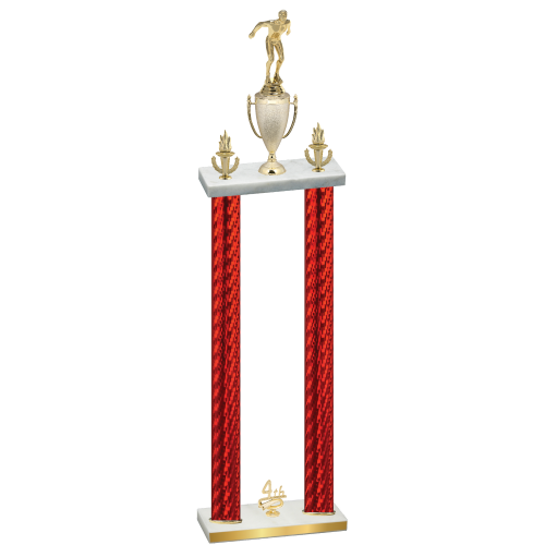 Double Red Carbon Fiber Fourth Place Swimming Trophy