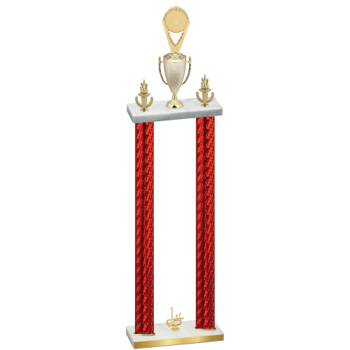Double Red Carbon Fiber First Place Insert Trophy