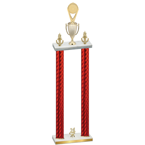 Double Red Carbon Fiber Year Insert Trophy