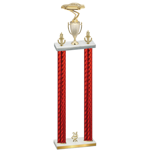 Double Red Carbon Fiber Year Cars Trophy