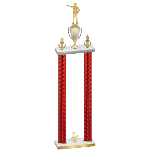 Double Red Carbon Fiber Second Place Shooter Trophy