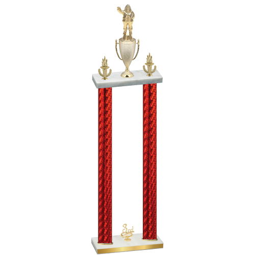 Double Red Carbon Fiber Third Place Holiday Trophy