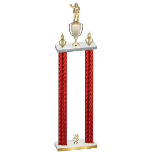 Double Red Carbon Fiber Year Holiday Trophy