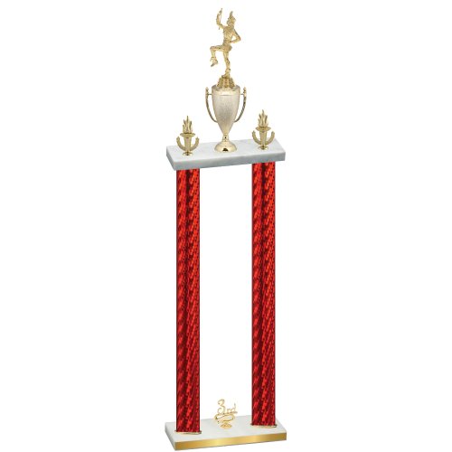 Double Red Carbon Fiber Third Place Majorette Trophy