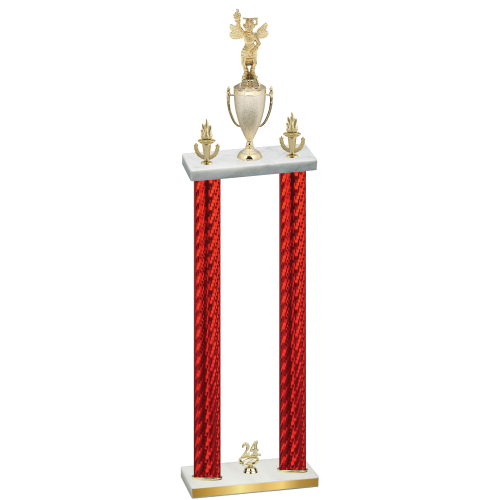 Double Red Carbon Fiber Year Academics Trophy