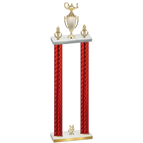 Double Red Carbon Fiber Year Academics Trophy