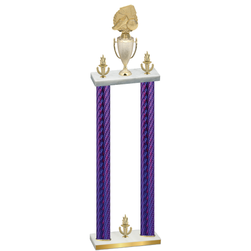 Double Purple Carbon Fiber Victory Soccer Trophy