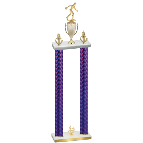 Double Purple Carbon Fiber Fourth Place Bowling Trophy