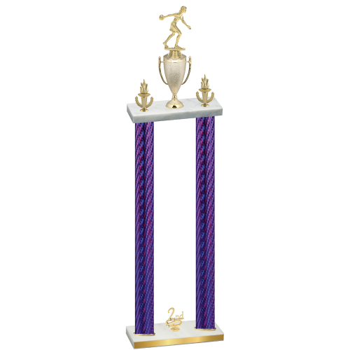 Double Purple Carbon Fiber Second Place Bowling Trophy